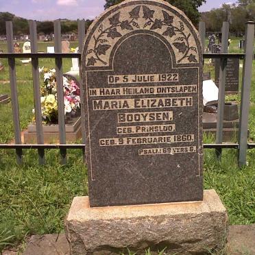 BOOYSEN Maria Elizabeth nee PRINSLOO 1860-1922