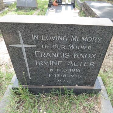 ALTER Francis Knox Irvine 1916-1976