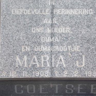COETSEE Maria J. 1903-1987