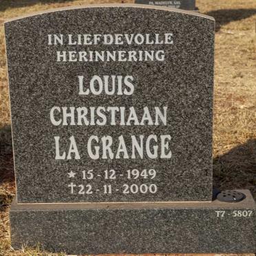 GRANGE Louis Christiaan, la 1949-2000