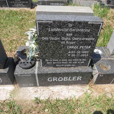 GROBLER Errol Peter 1943-2005