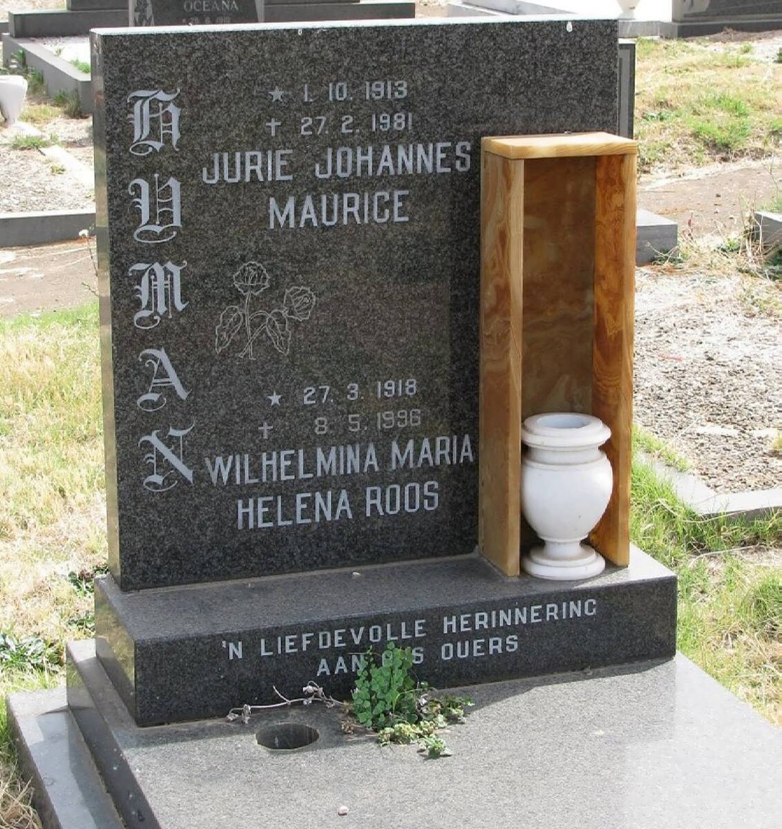 HUMAN Jurie Johannes Maurice 1913-1981 &amp; Wilhelmina Maria Helena ROOS 1918-1996