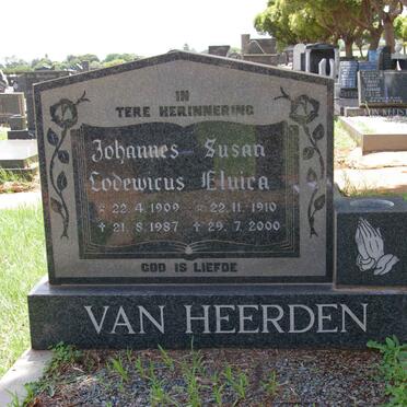 HEERDEN Johannes Lodewicus, van 1909-1987 &amp; Susan Elvira 1910- 2000
