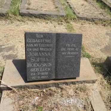 HODGSKIN Johanna Sophia nee LUCK 1892-1967