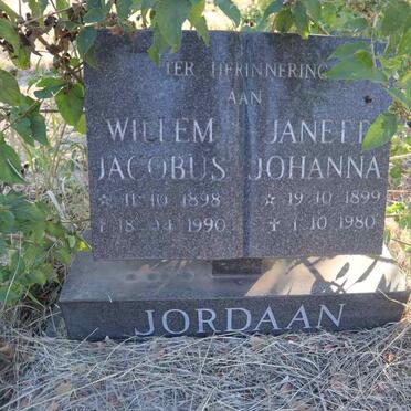 JORDAAN Willem Jacobus 1898-1990 & Janett? Johanna 1899-1980