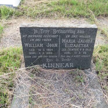 KINNEAR William John 1904-1960 & Maria Jacoba Elizabetha VENTER 1906-1986