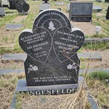 LINGENFELDER Jan Jochemus Louis 1930-2015 & Francina Christina Magdalena 1933-