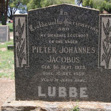 LUBBE Pieter Johannes Jacobus 1923-1959