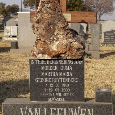 LEEUWEN Martha Maria, van nee RUYTENBERG 1940-2000