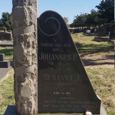 NEL Johannes P. 1929-1979 &amp; Susanna J. KRUGER 1934-1989