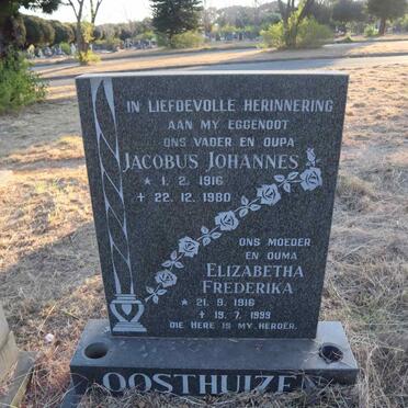 OOSTHUIZEN Jacobus Johannes 1916-1980 & Elizabetha Frederika 1916-1999