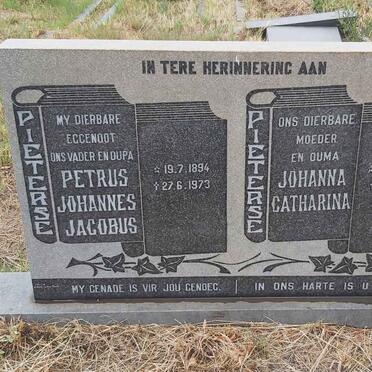 PIETERSE Petrus Johannes Jacobus 1894-1973 & Johanna Catharina 1908-1991
