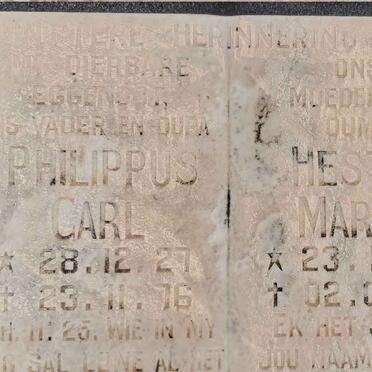 PLESSIS Philippus Carl, du 1927-1976 & Hester Maria 1931-1992 _2
