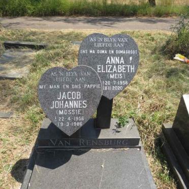 RENSBURG Jacob Johannes, van 1956-1986 & Anna Elizabeth 1958-2020