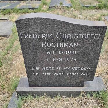 ROOTHMAN Frederik Christoffel 1941-1975