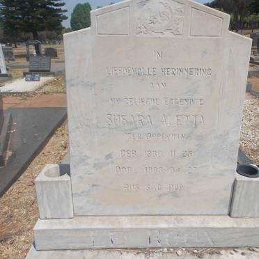 ROUX Susara Aletta, le nee OPPERMAN 1930-1983