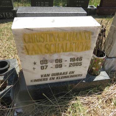 SCHALKWYK Christina Johanna, van 1946-2005