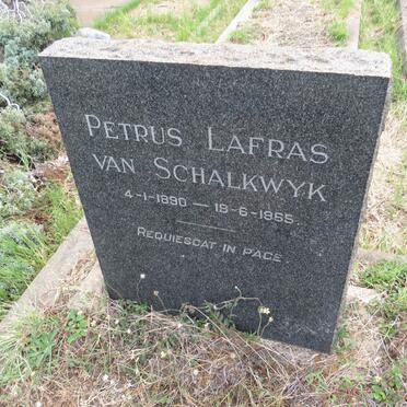 SCHALKWYK Petrus Lafras, van 1890-1965