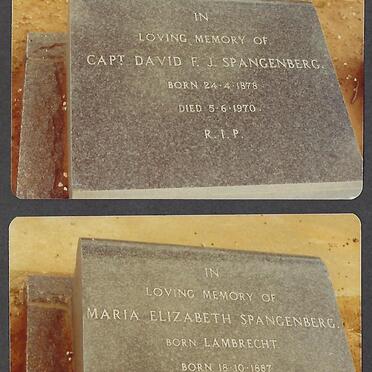 SPANGENBERG David F.J. 1878-1970 &amp; Maria Elizabeth LAMBRECHT 1887-1971