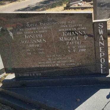 SWANEPOEL Joseph Johannes 1918-1991 &amp; Johanna Maggel P. 1920-2012