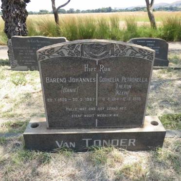 TONDER Barend Johannes, van 1906-1967 & Cornelia Petronella THERON 1914-1996
