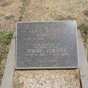 VORSTER Linus Rupert 1928-1973 & Toekie 1929-2000