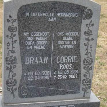 VENTER Braam 1938-1996 &amp; Corrie ROOS 1938-2007