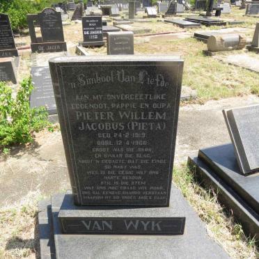 WYK Pieter Willem Jacobus, van 1919-1966