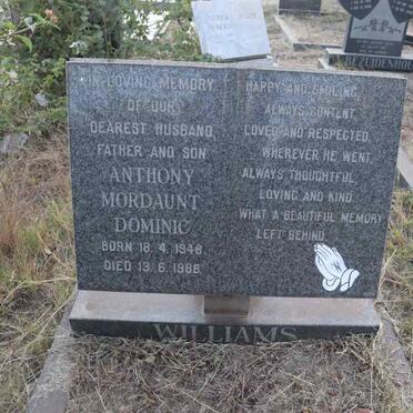 WILLIAMS Anthony Mordaunt Dominic 1948-1988