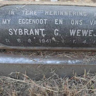 WEWEJE Sybrant G. 1941-1981