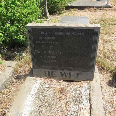 WET Henry William Sidney, de 1913-1971