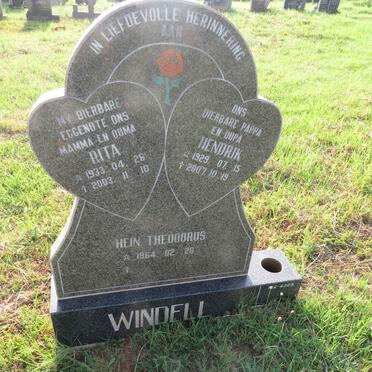 WINDELL Hendrik 1929-2007 & Rita 1933-2003 :: WINDELL Hein Theodorus 1964-