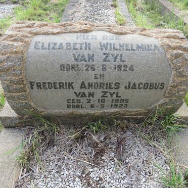 ZYL Frederik Andries Jacobus, van 1905-1923 :: VAN ZYL Elizabeth Wilhelmina -1924
