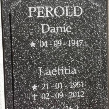 PEROLD Danie 1947- &amp; Laetitia 1951-2012