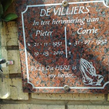 VILLIERS Pieter, de 1951-2010 &amp; Corrie 1952-