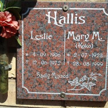 HALLIS Leslie 1906-1972 &amp; Mary M. KOKO 1923-1999