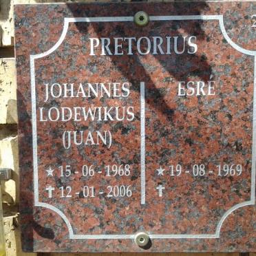 PRETORIUS Johannes Lodewikus 1968-2006 &amp; Esré 1969-