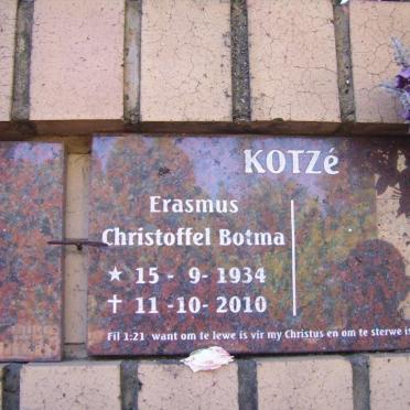 KOTZE Erasmus Christoffel Botma 1934-2010
