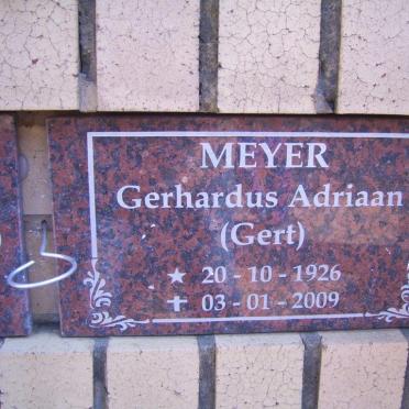 MEYER Gerhardus Adriaan 1926-2009