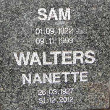 WALTERS Sam 1922-1999 &amp; Nanette 1927-2012