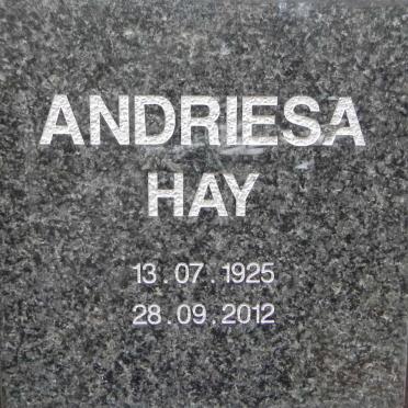 HAY Andriesa 1925-2012