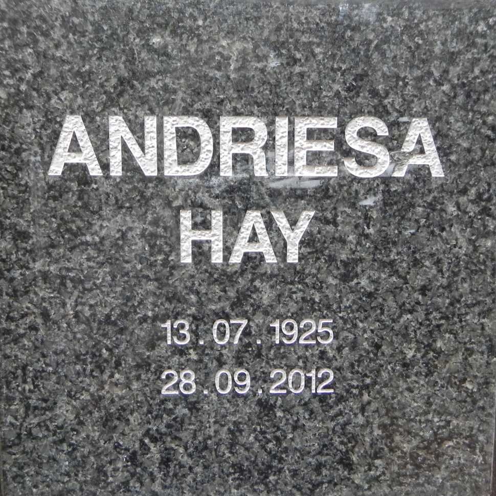 HAY Andriesa 1925-2012