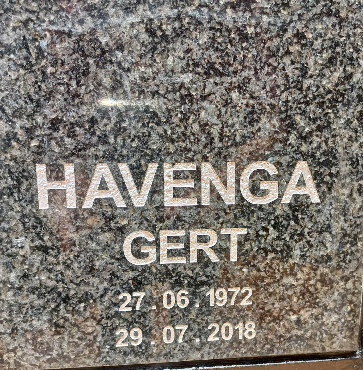 HAVENGA Gert 1972-2018