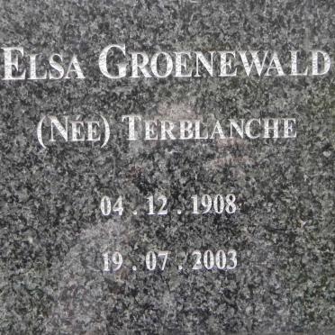 GROENEWALD Elsa nee TERBLANCHE 1908-2003