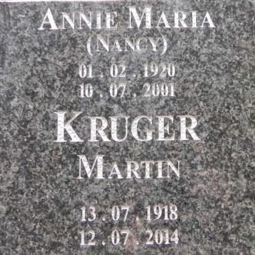 KRUGER Martin 1918-2014 &amp; Annie Maria 1920-2001
