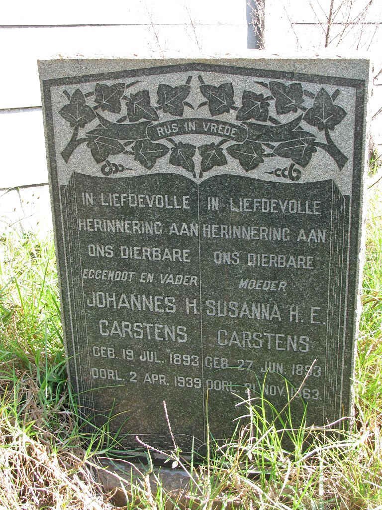 CARSTENS Johannes H. 1893-1939 &amp; Susanna H.E. 1893-1963