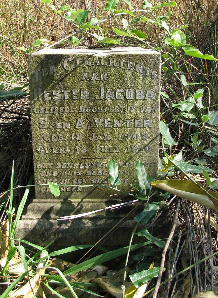 VENTER Hester Jacoba 1908-1910
