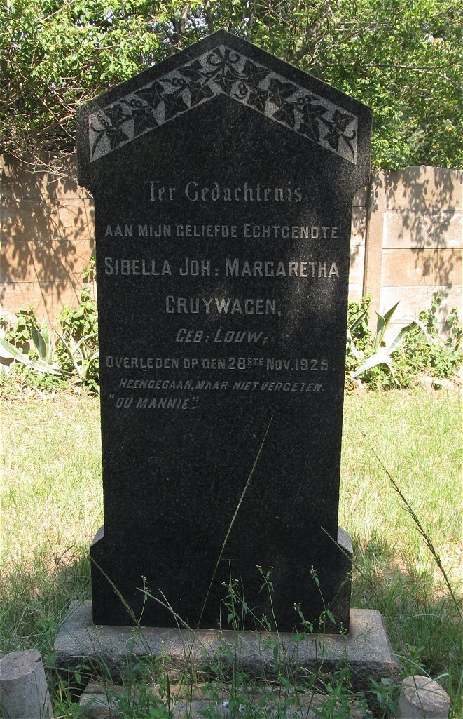 CRUYWAGEN Sibella Joh Margaretha nee LOUW -1925