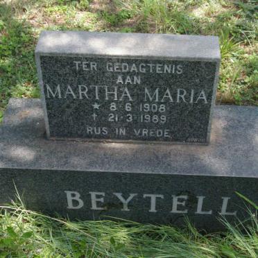 BEYTELL Martha Maria 1908-1989