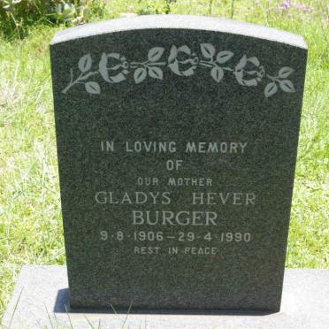 BURGER Gladys Hever 1906-1990